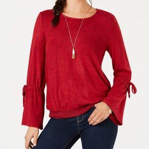 Canyon Red Bell Sleeve Sweater Size Large